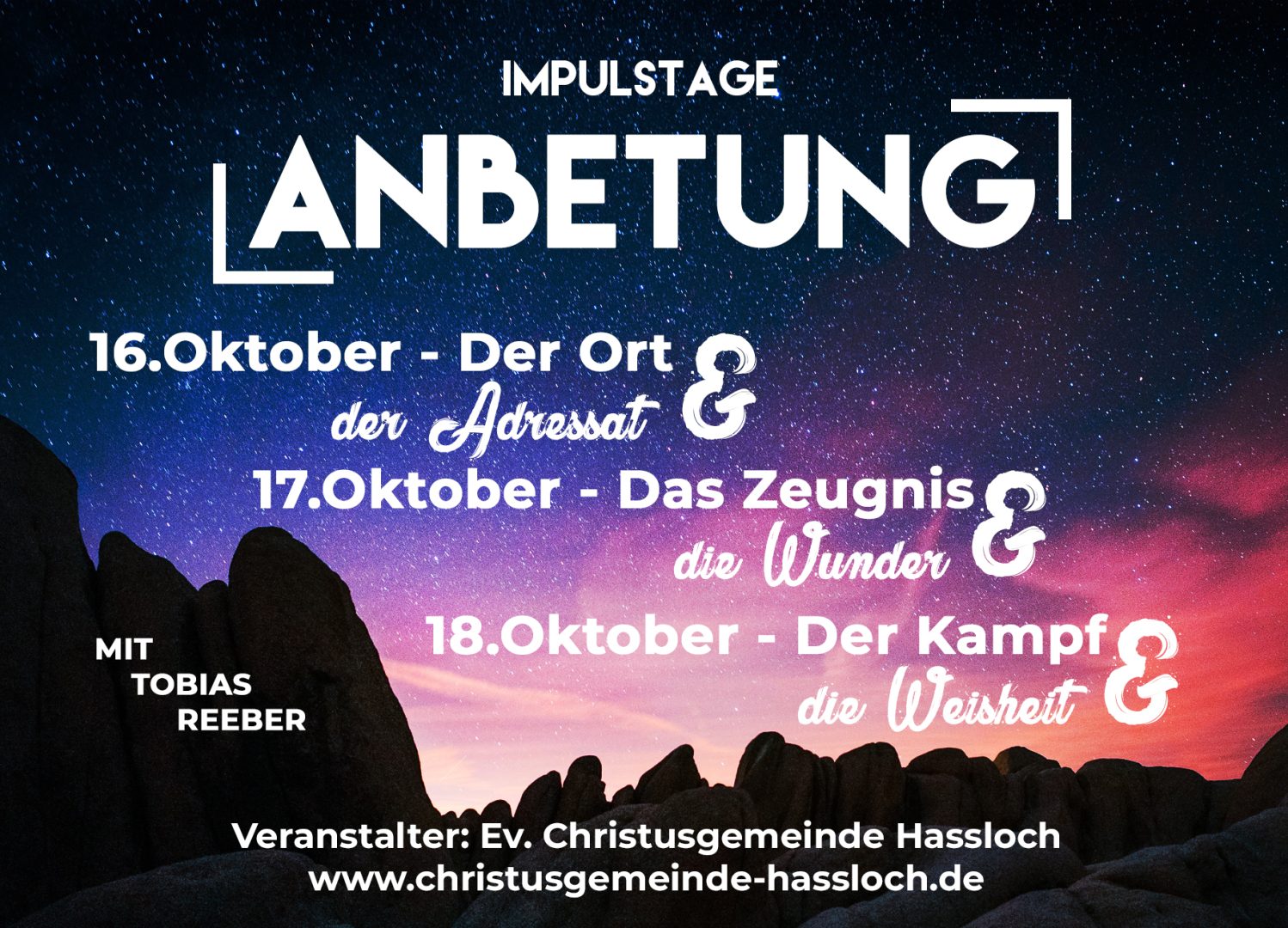 Anbetung, Predigtreihe, Downloads und Predigten, Podcast, Christusgemeinde Hassloch, Tobias Reeber, Impulstage